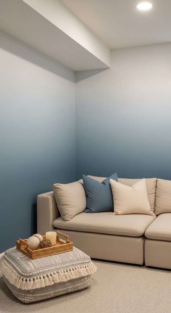 Ombre Gradient Basement Feature Wall