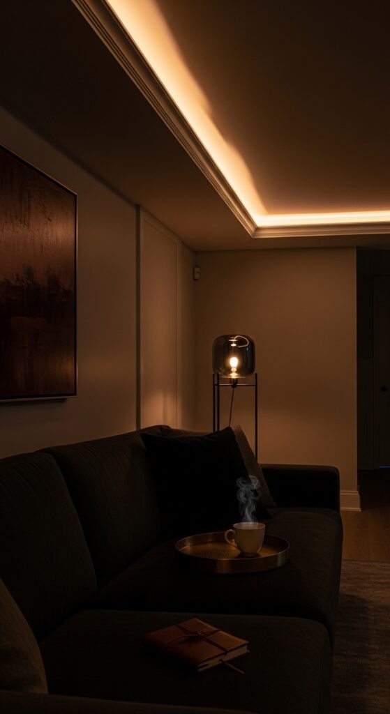 LED Cove Lighting Inside a Soffit Reveal