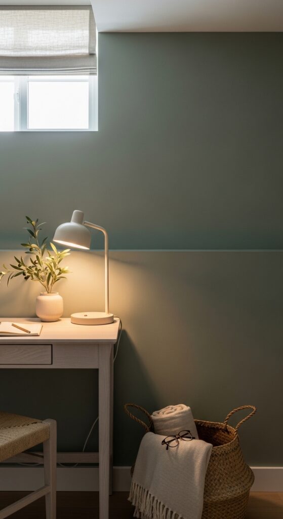 Sage Green Basement Walls