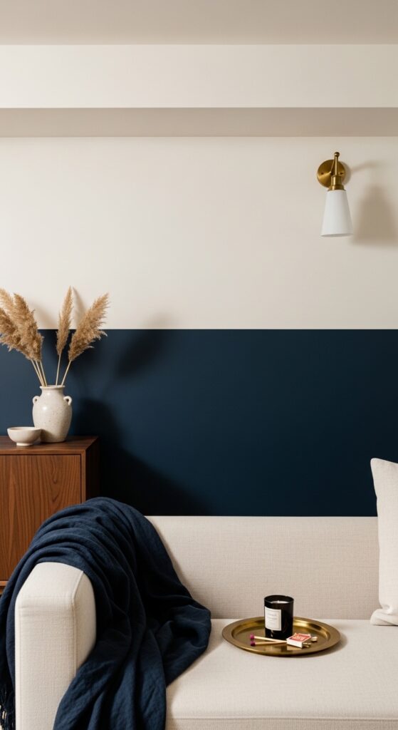 Two-Tone Painted Basement Walls
