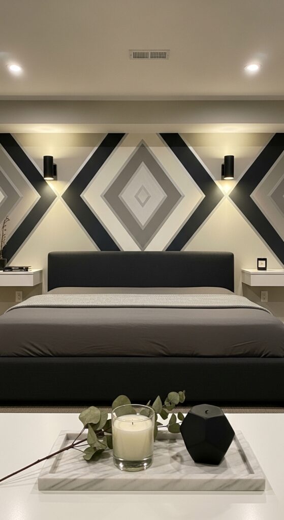 Painted Geometric Pattern in Neutral Tones