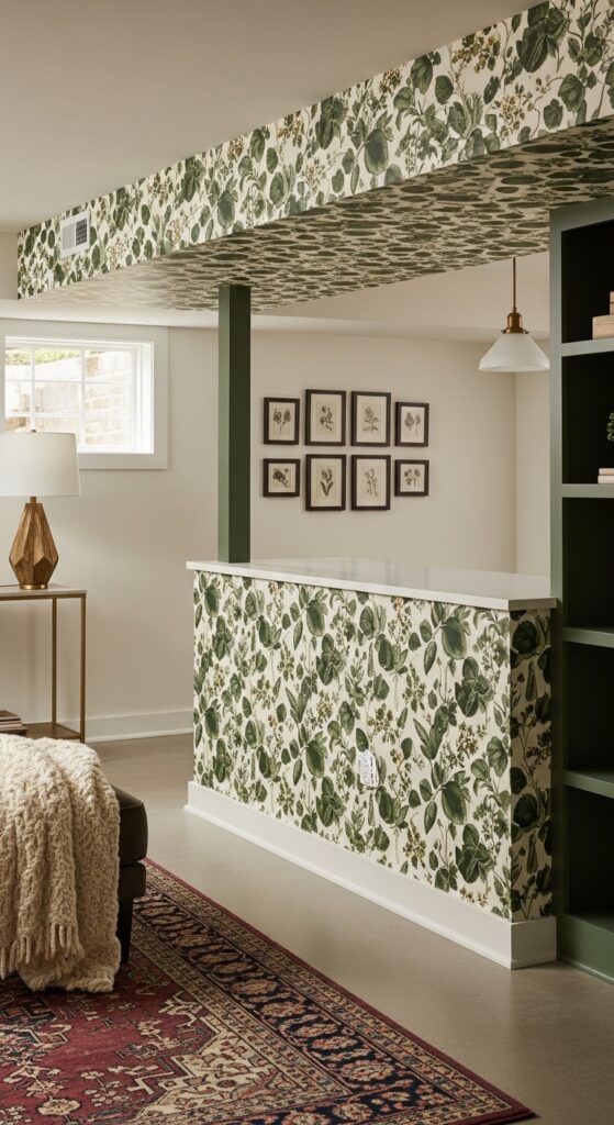 Soffit Wrapped in Wallpaper Accent