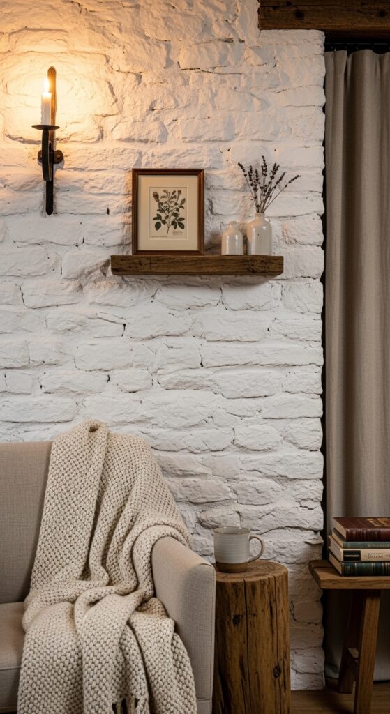 Whitewashed Stone Basement Walls