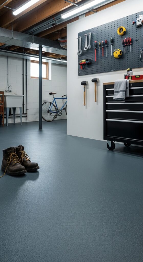 Concrete Floor Epoxy Paint in Slate Gray for a Finished Appearance