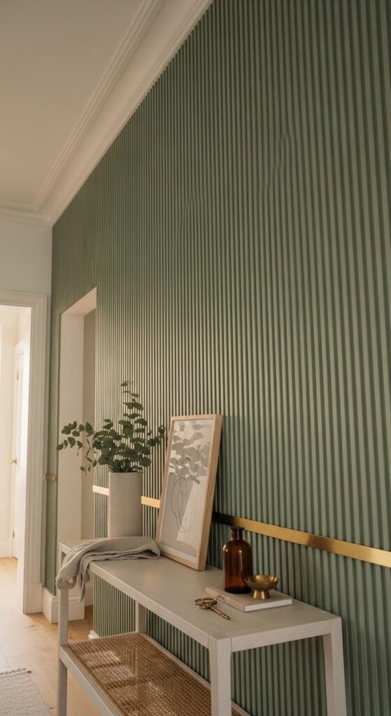 Full-Height Fluted Panel Column Wall