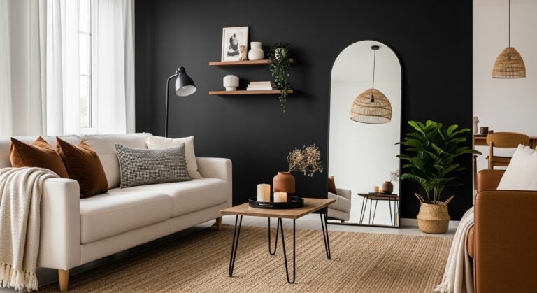 Stylish Black White Brown Living Room Ideas