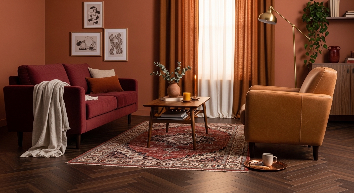 Stylish Red and Brown Living Room Ideas