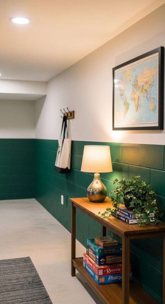 Two-Tone Wall Treatment — Lower Block Dark, Upper Wall Light