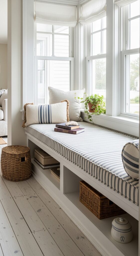 Use a Bay Window Seat as a Built-In Third Seating Option