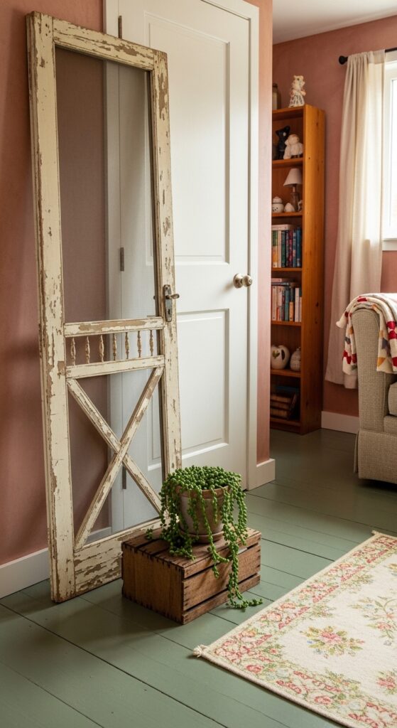 Vintage-Style Screen Door as an Interior Accent Layer