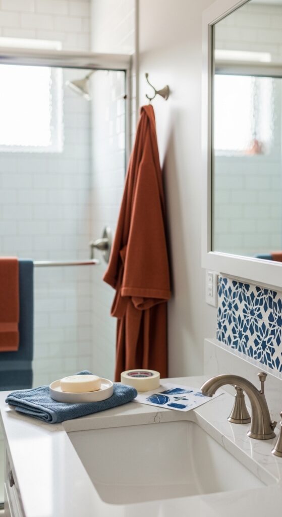Hand-Painted Accent Tile Wall