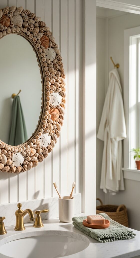 Seashell-Framed Vanity Mirror