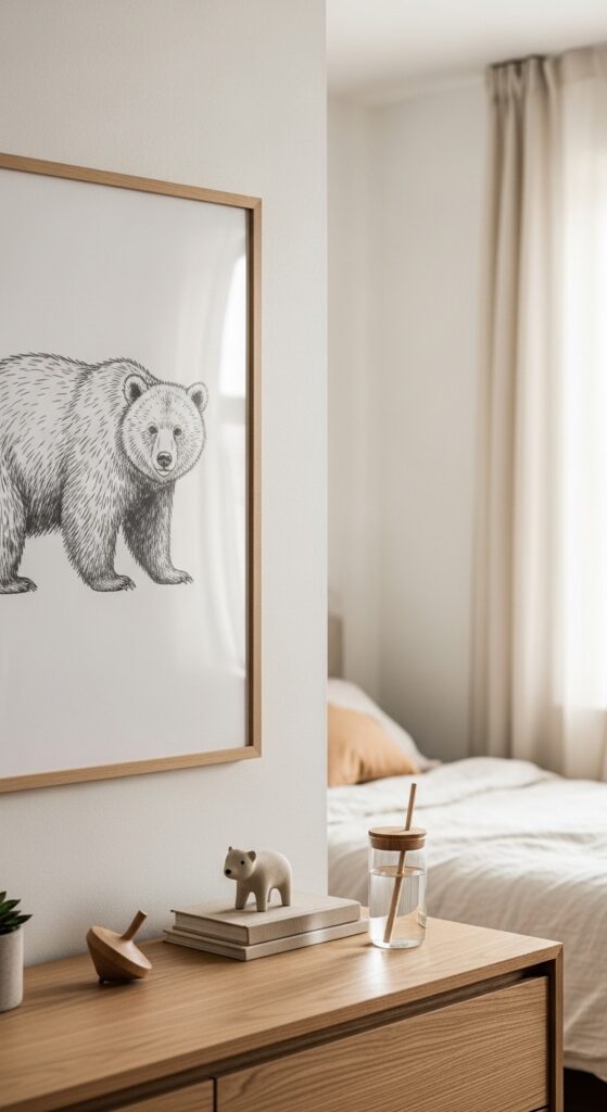 Warm White Walls with a Single Oversized Art Print