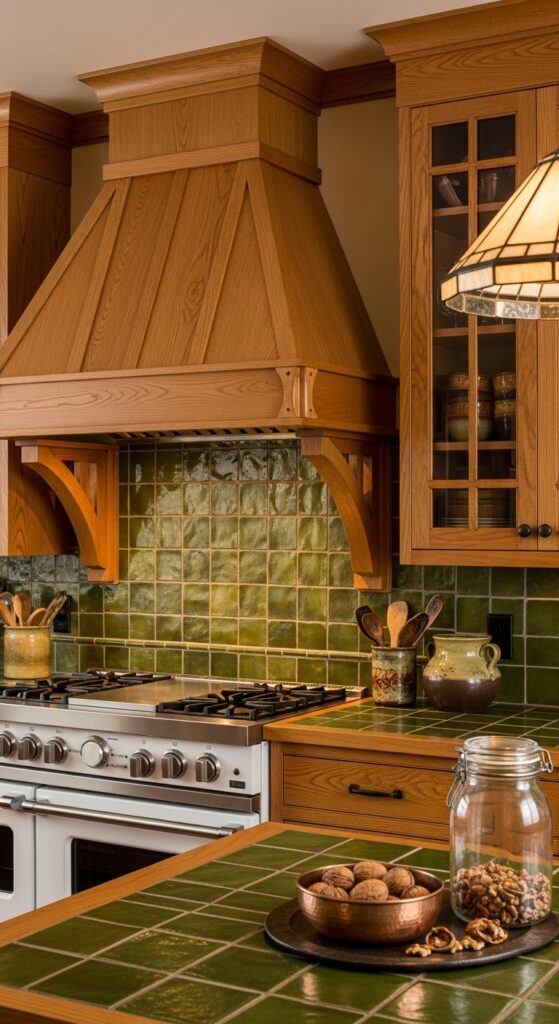 Alder Wood Craftsman-Style Tapered Hood