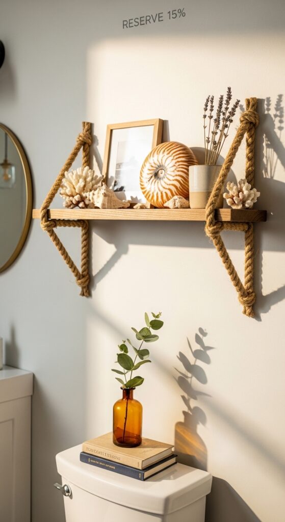Nautical Shell Rope Shelf