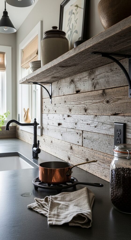 Reclaimed Wood Plank Wall