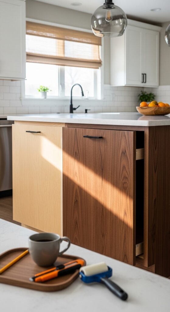 Cabinet Refacing with Real Wood Veneer Sheets