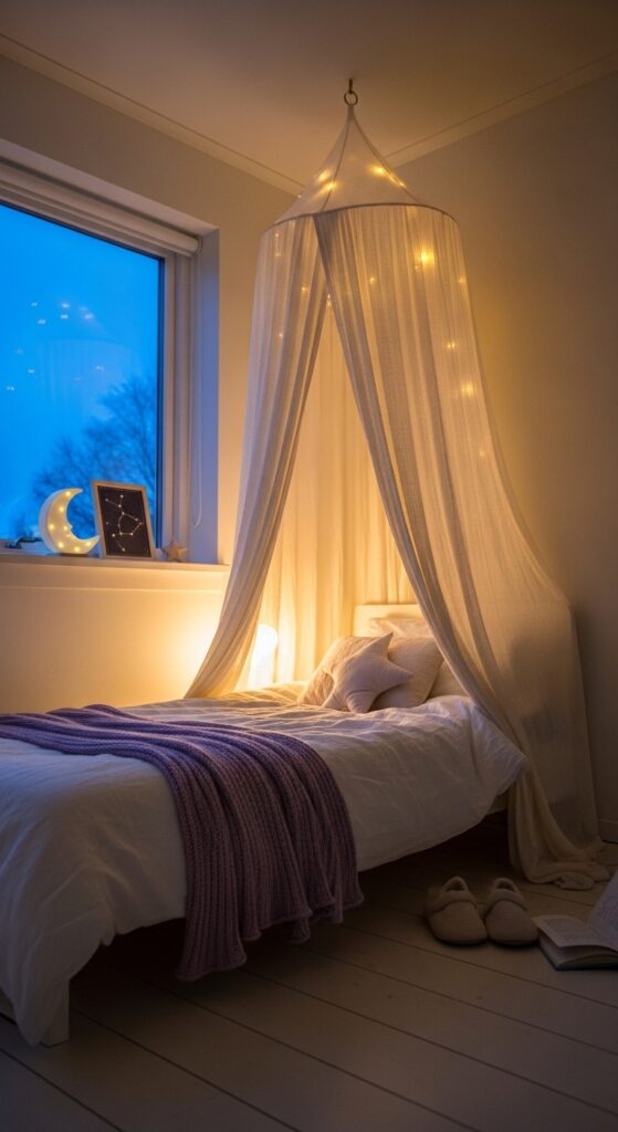 Ceiling-Mounted Canopy for a Cozy Sleep Zone
