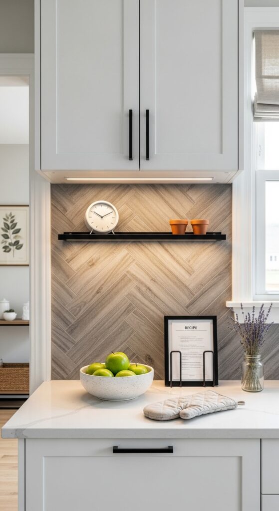 Herringbone Peel-and-Stick Wood-Look Planks