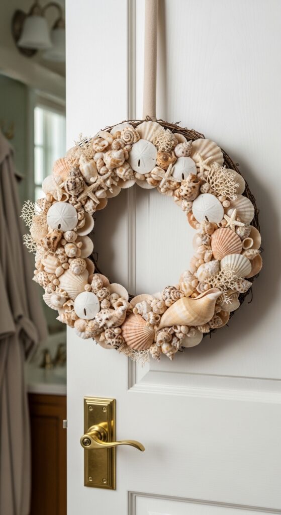 Seashell Bathroom Door Wreath