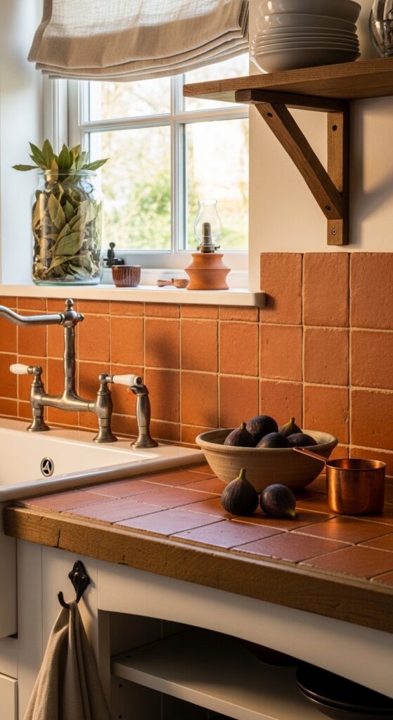 Terracotta Tile in Natural Earthy Red