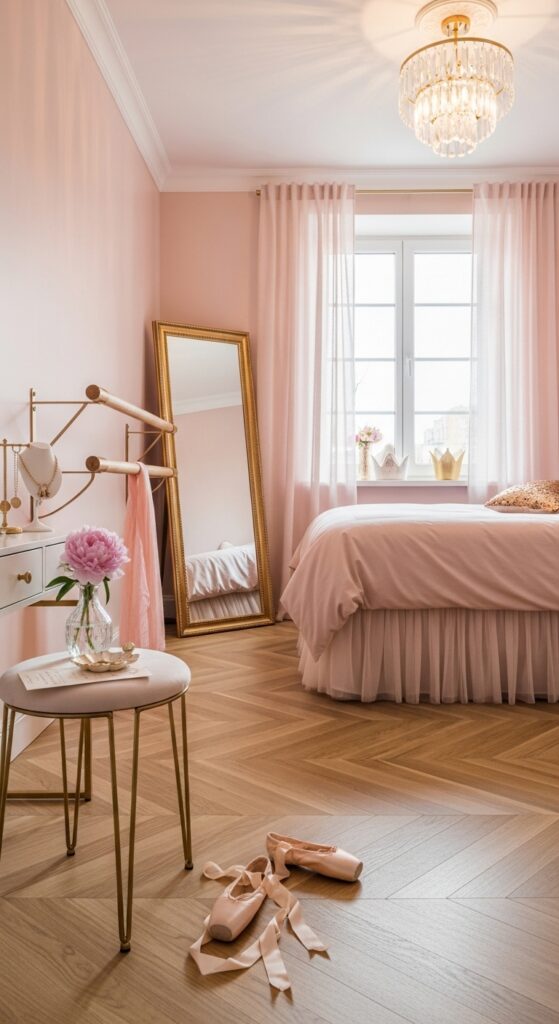 Ballet Studio Blush and Gold Room