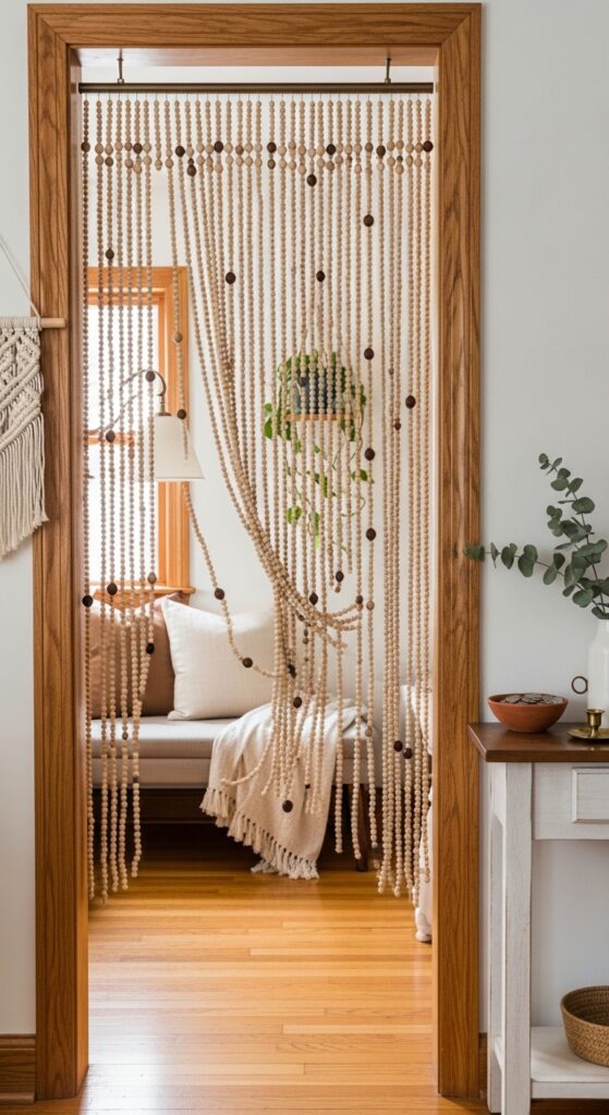 Beaded Curtains or Hanging Bead Strands in Doorways
