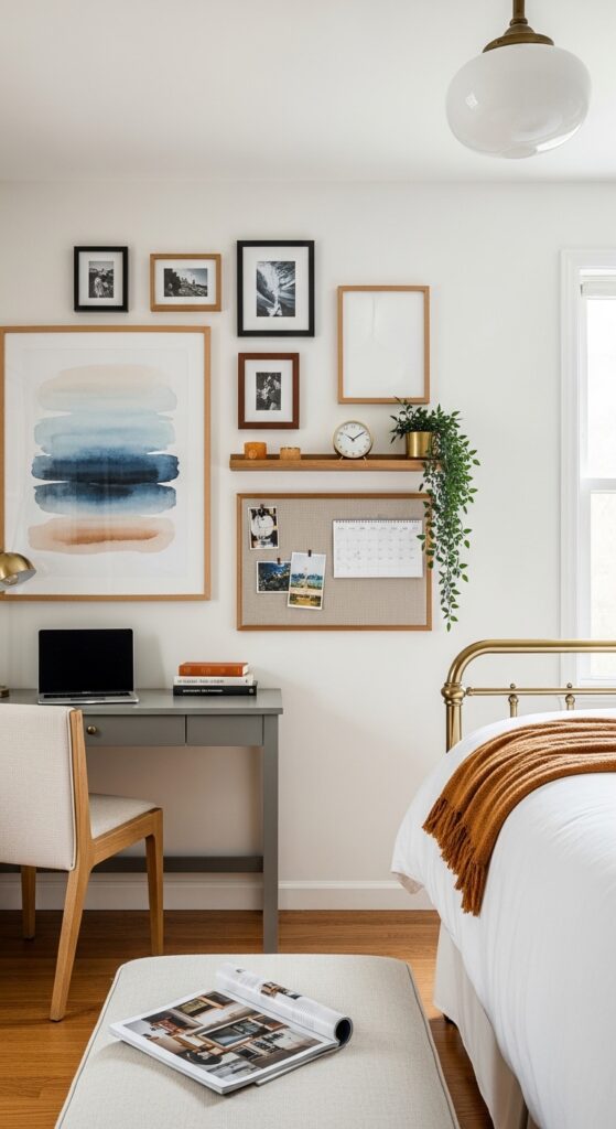 Gallery Wall Blending Work and Guest Aesthetics