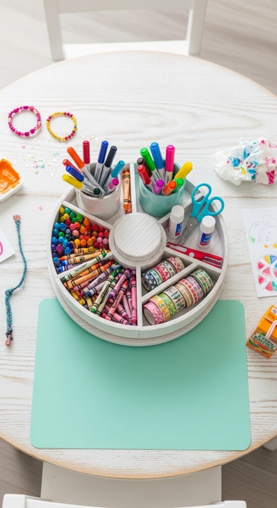 Art Supply Caddy on a Lazy Susan