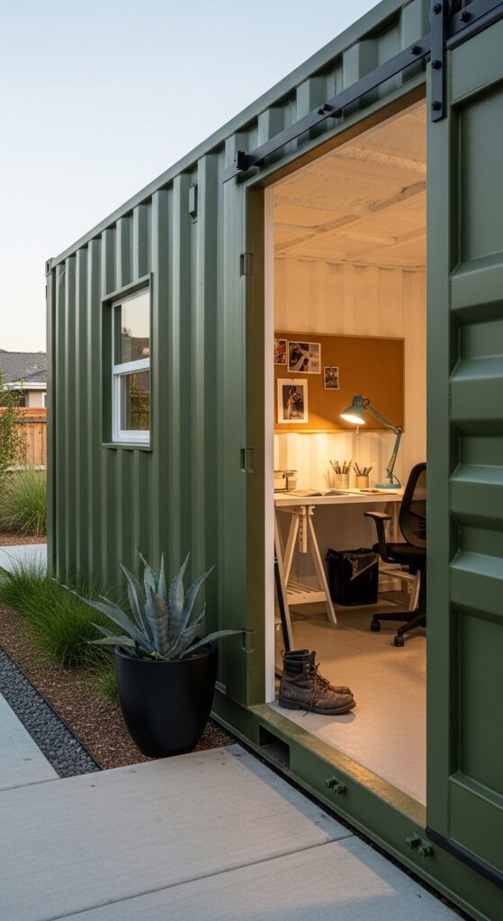 Converted Shipping Container Painted and Insulated