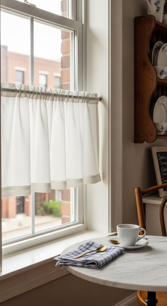 Cafe Curtains Covering Just the Bottom Half of the Window