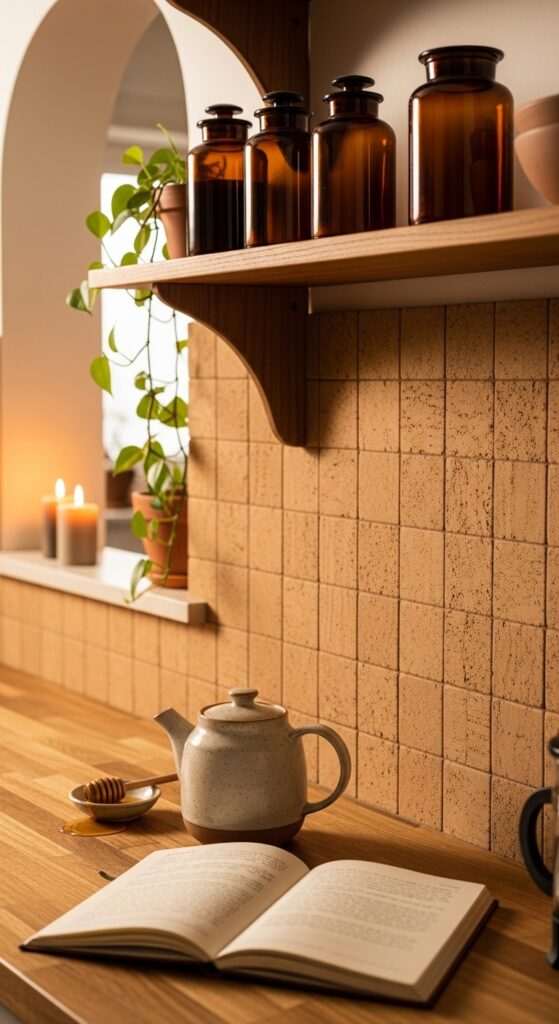 Cork Tile Backsplash