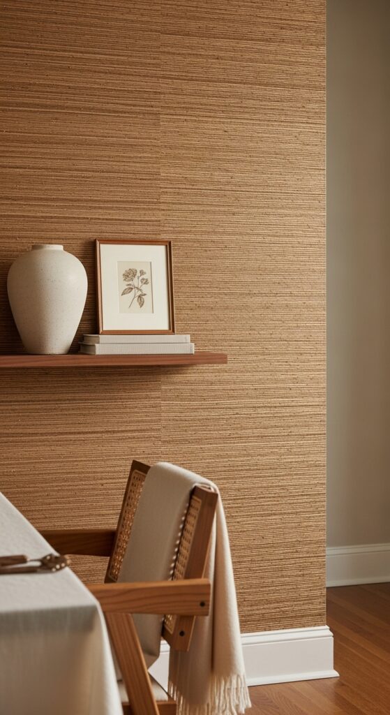 Luxe Textured Wallcovering in Grasscloth or Silk