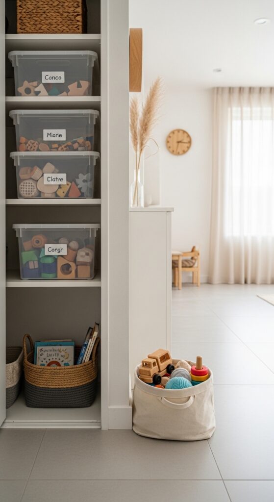 Minimalist Toy Rotation System with Hidden Bins