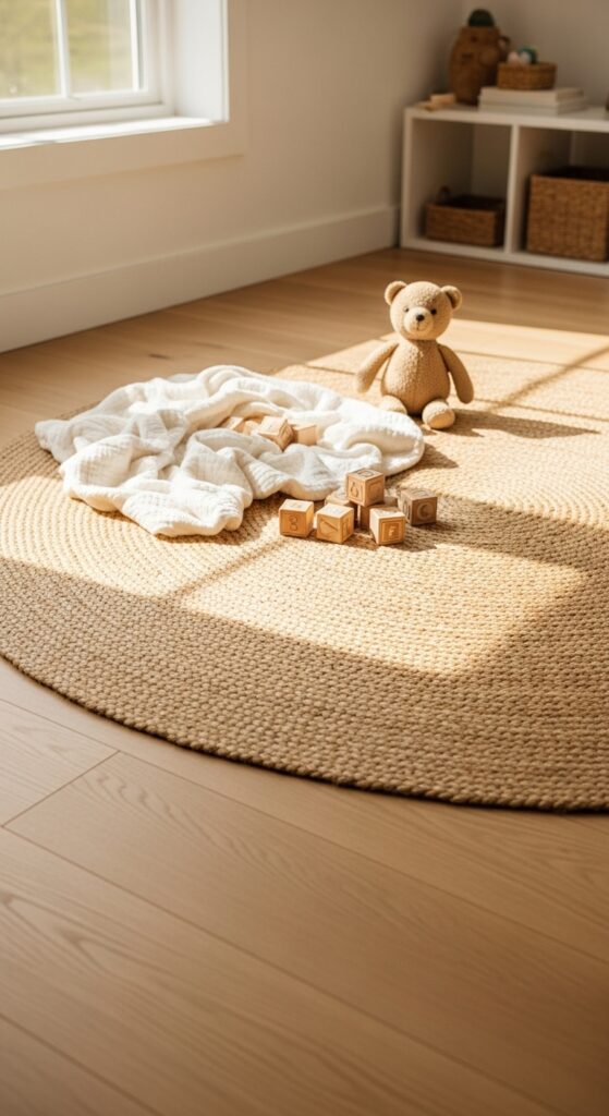 Natural Jute Rug as the Only Floor Texture