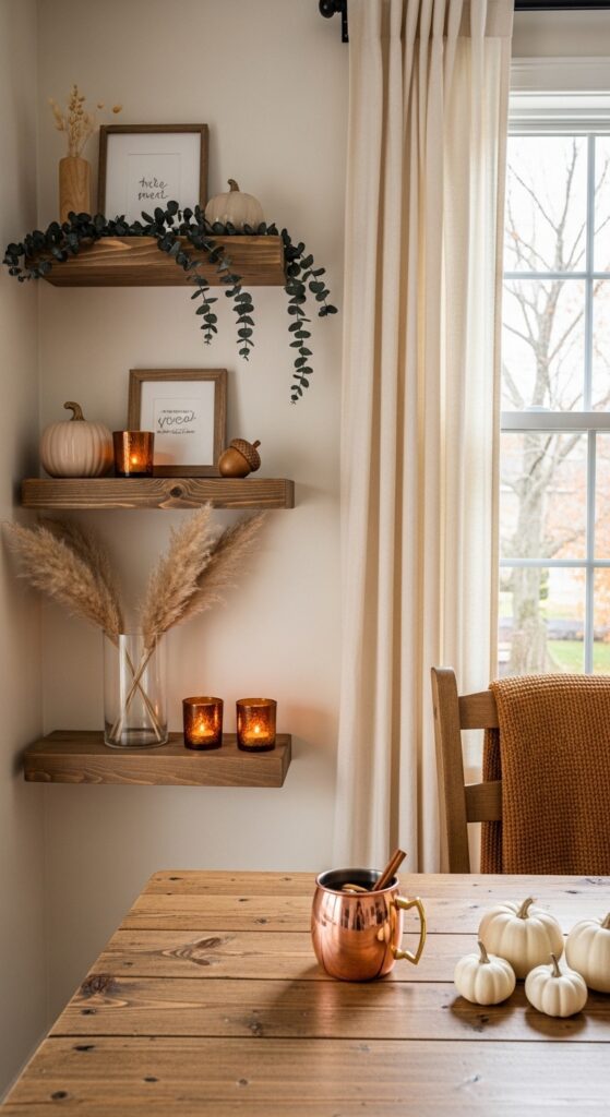 Seasonal Rotating Display Shelves for Holiday Dining Decor