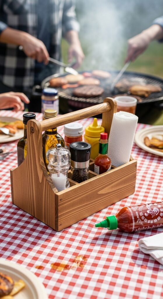 Condiment Caddy from a Six-Pack Carrier