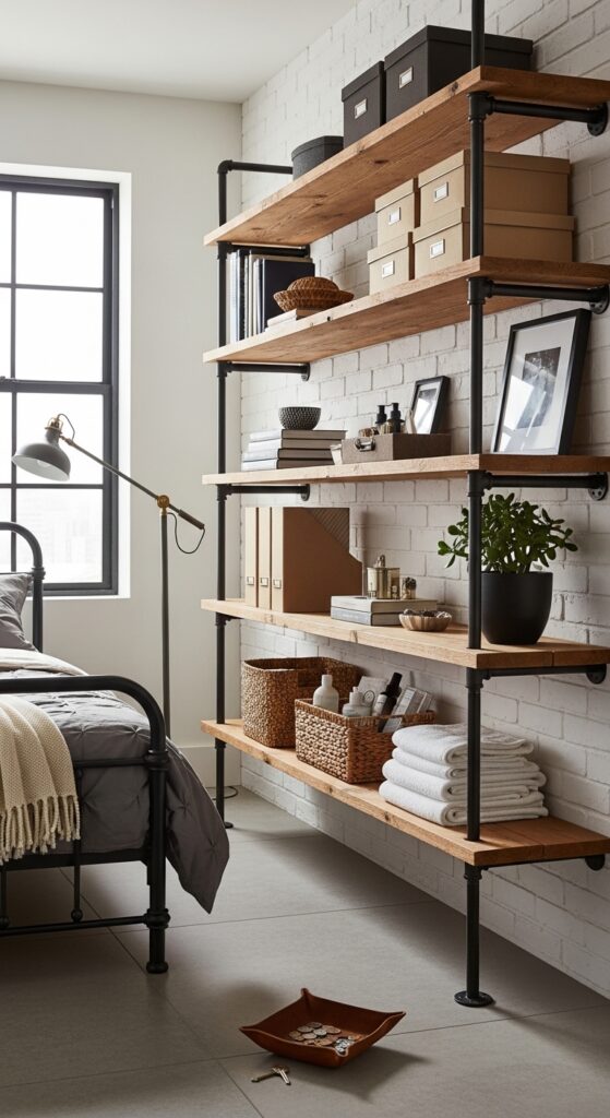 Industrial Pipe Shelving Serving Both Storage Needs