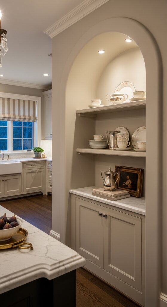 Two-Tone Painted Hutch With Contrasting Interior