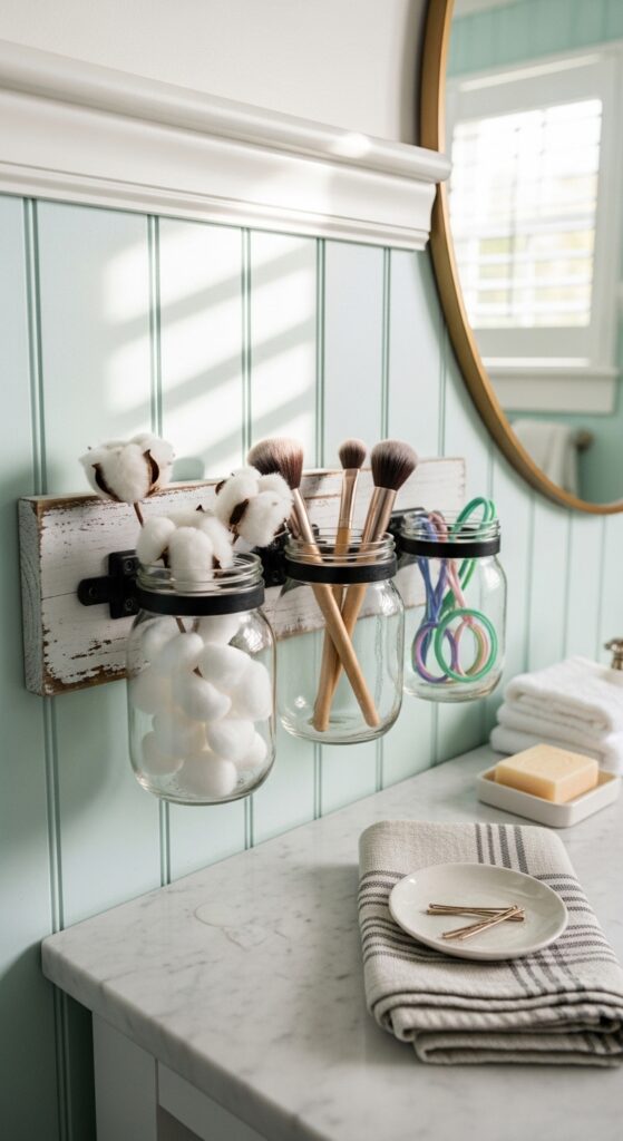 Mason Jar Wall Organizer