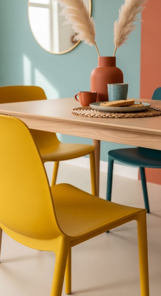 Molded Plastic Chairs in Bold Colors