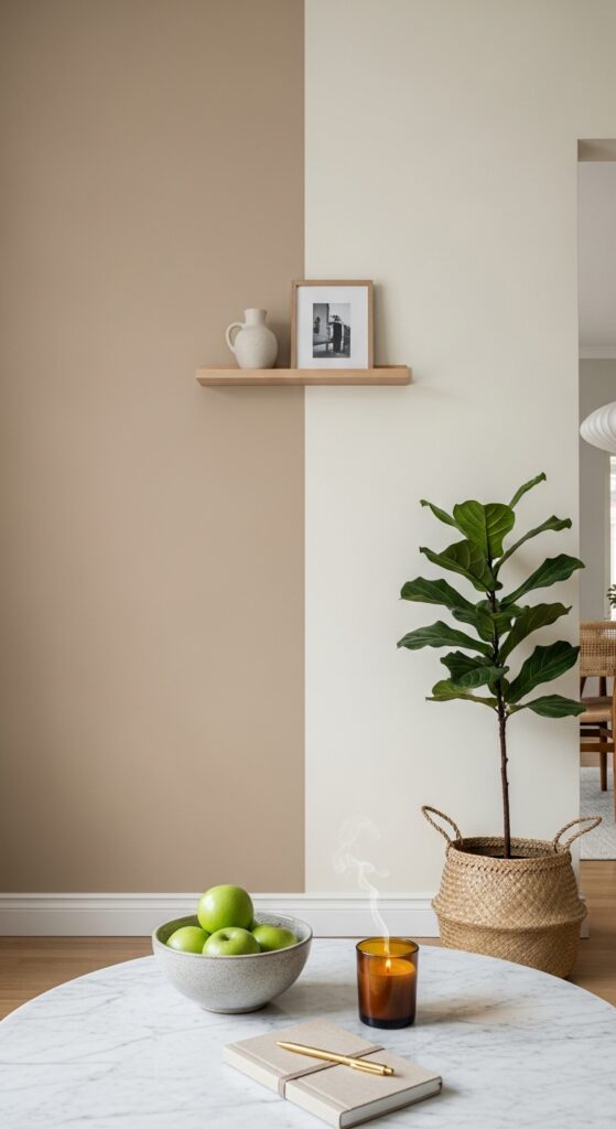 Two-Tone Vertical Split with Soft Neutrals