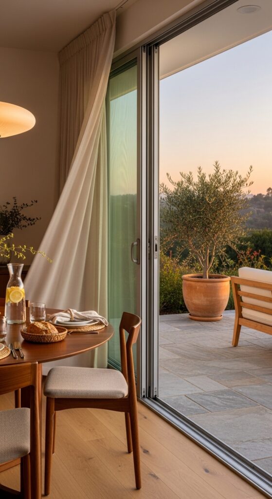 Indoor-Outdoor Dining with Sliding Glass Walls