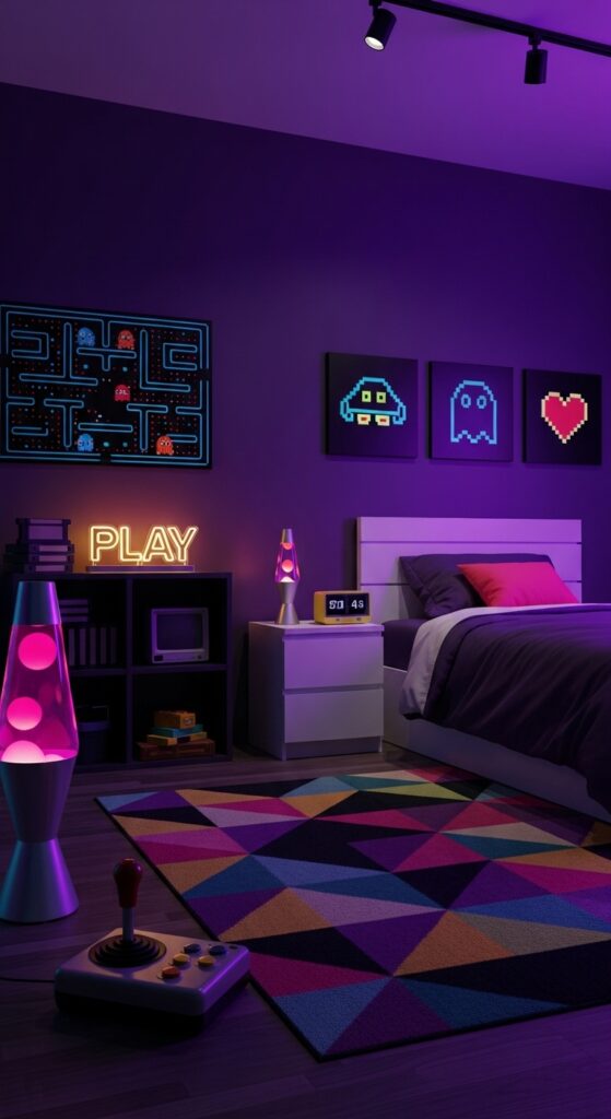 Retro Arcade 80s Pixel Bedroom