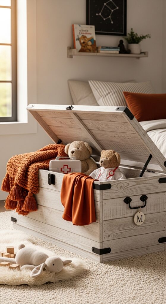 Trunk-Style Toy Box with Soft-Close Lid