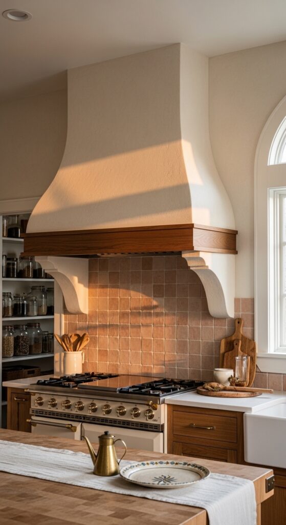 Curved Plaster-and-Wood Hybrid Hood