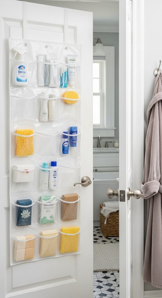 Over-the-Door Pocket Organizer for Cleaning Supplies