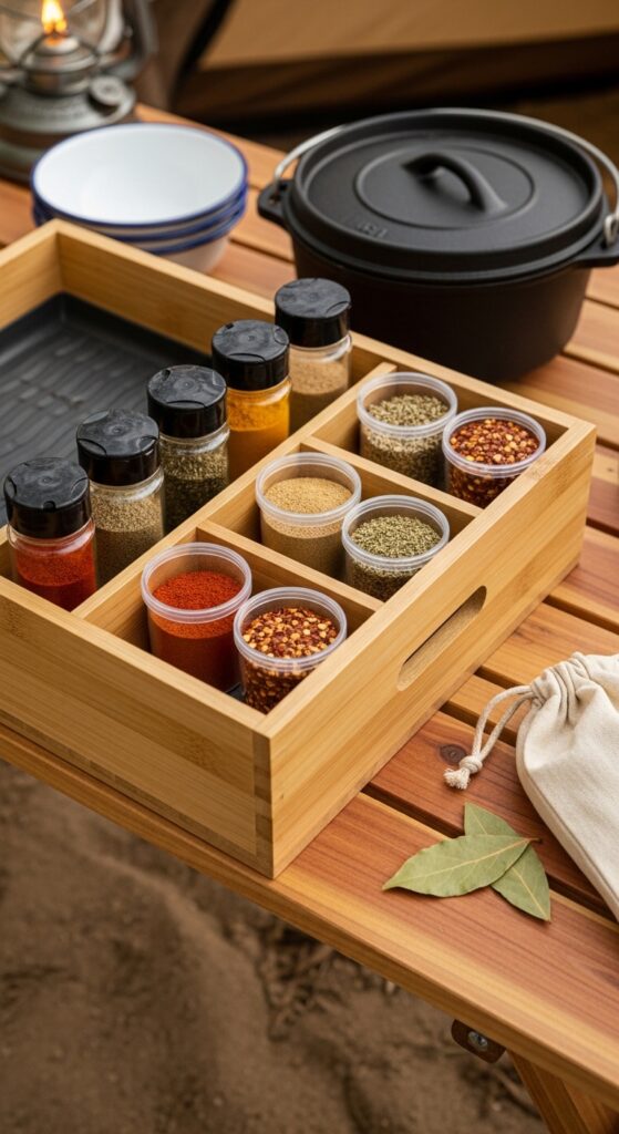 Repurposed Dresser Drawer Spice Station
