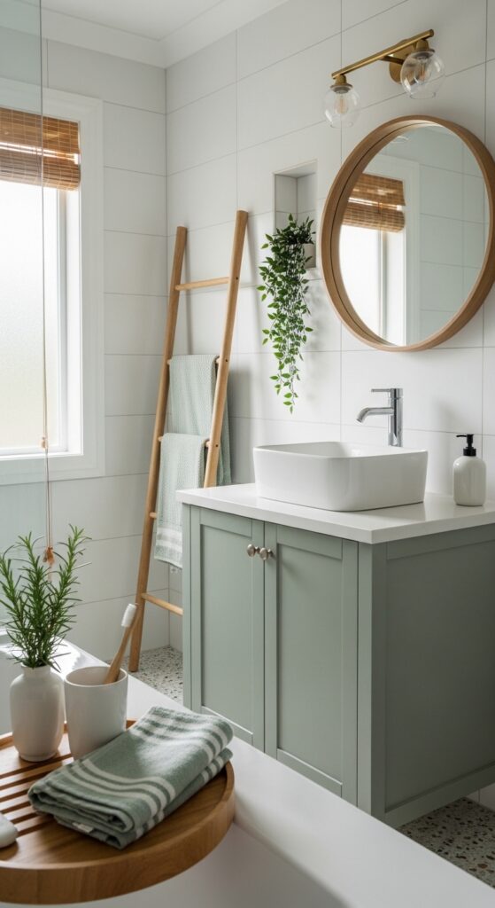 Sage Green Vanity for a Spa-Inspired Retreat