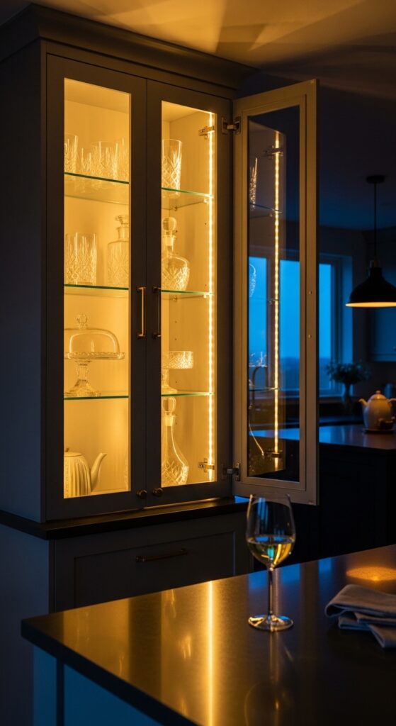 Wall-Mounted Plate Rack Display Hutch